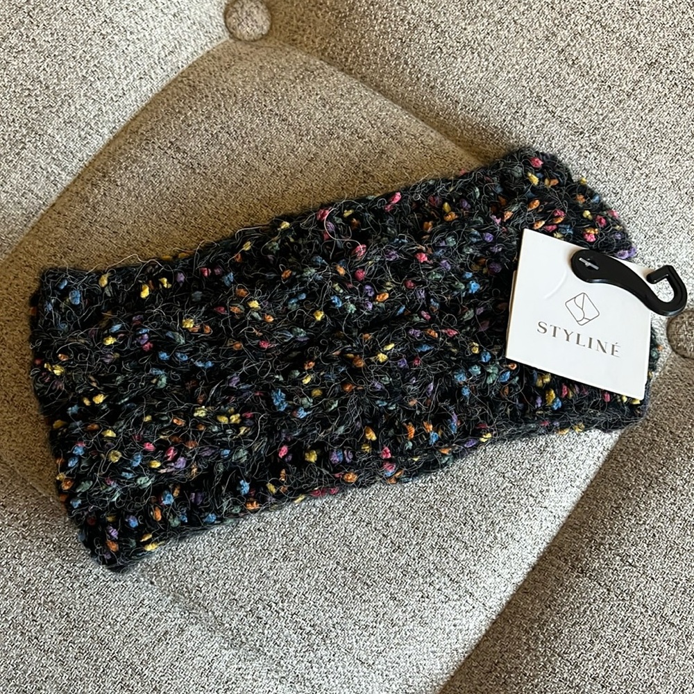 Styline Black Confetti Knit Headband